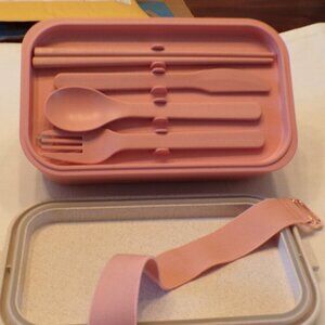 Our Place Layered Lunch Box with Clips + Utensils